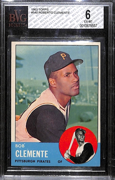 1963 Topps Roberto Clemente Graded BVG 6
