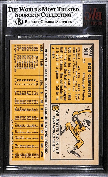 1963 Topps Roberto Clemente Graded BVG 6