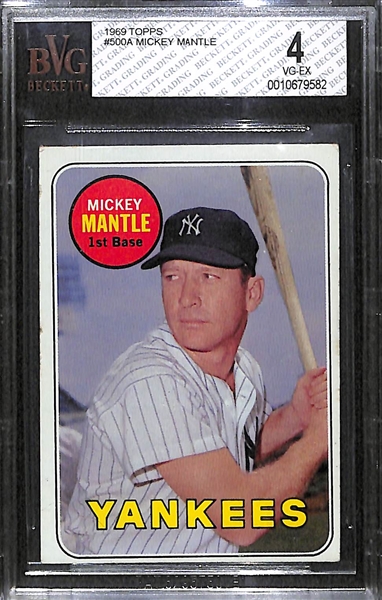 1969 Topps Mickey Mantle Graded BVG 4