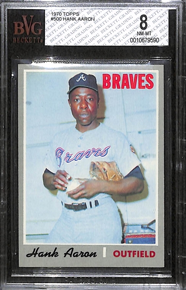 1970 Topps High-Grade Hank Aaron - Graded Beckett BVG 8!