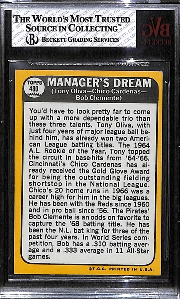 1968 Topps High-Grade Roberto Clemente Manager's Dream BVG 8