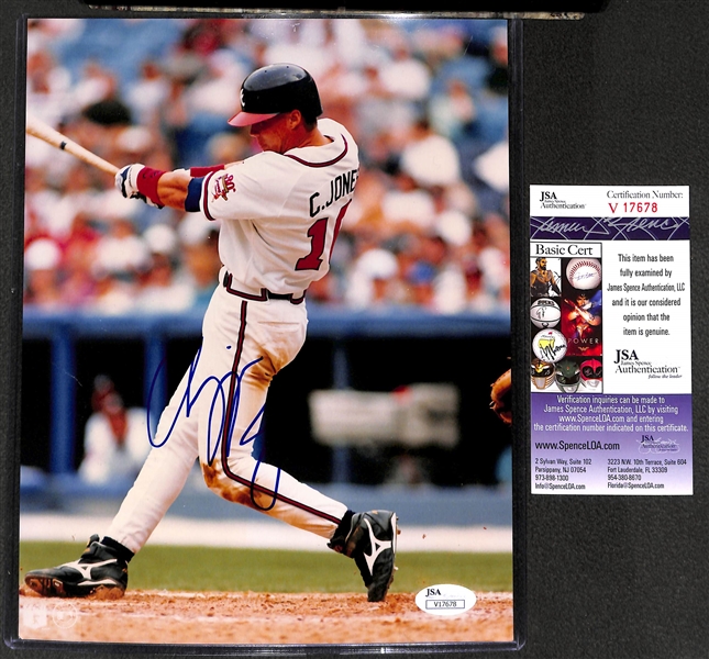 Chipper Jones Signed 8x10 Photo - JSA