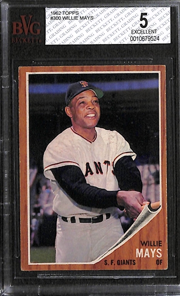 Lot of 3 - 1962 & 1963 Topps Willie Mays Cards - BVG