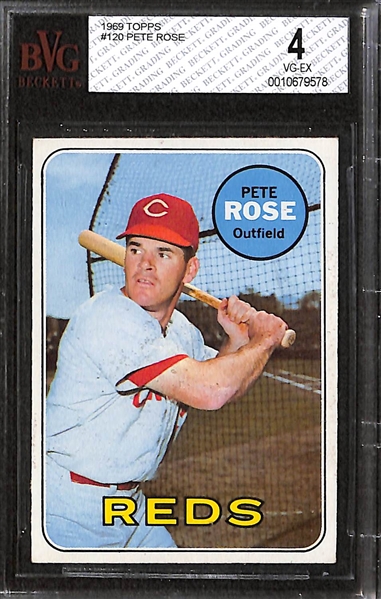 Lot of 3 - 1965-69 Topps Pete Rose Cards - BVG