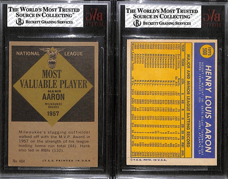 Lot of 2 - Topps Hank Aaron Cards - 1961 & 1970 - BVG