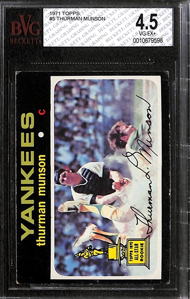 Lot of 3 - Topps Thurman Munson Cards - 1970 & 1971 - BVG