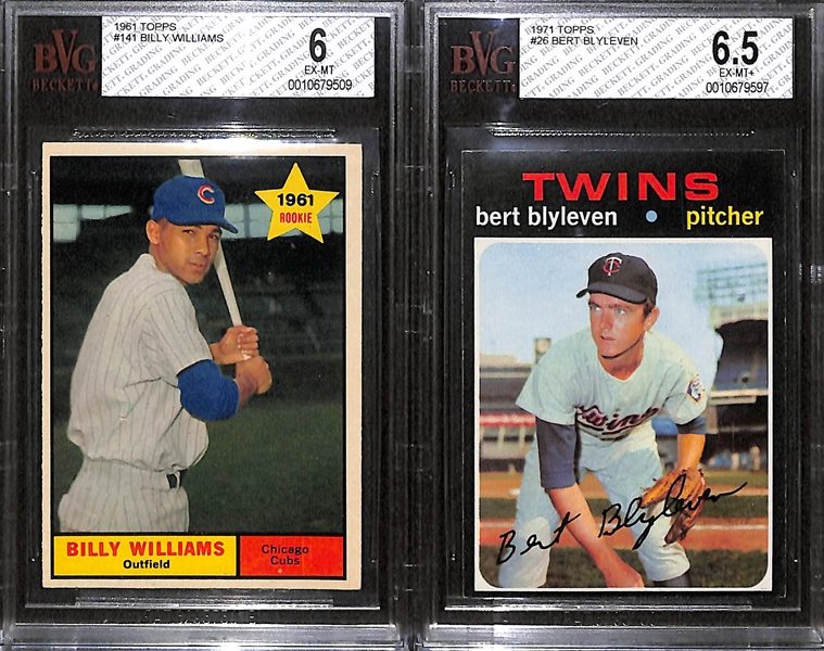 Billy Williams & Bert Blyleven Rookie Card Lot - BVG 6 & 6.5