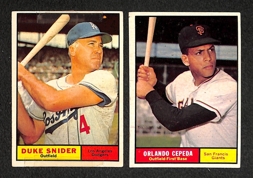 Lot of 177 Different 1961 Topps Baseball Cards w. McCovey