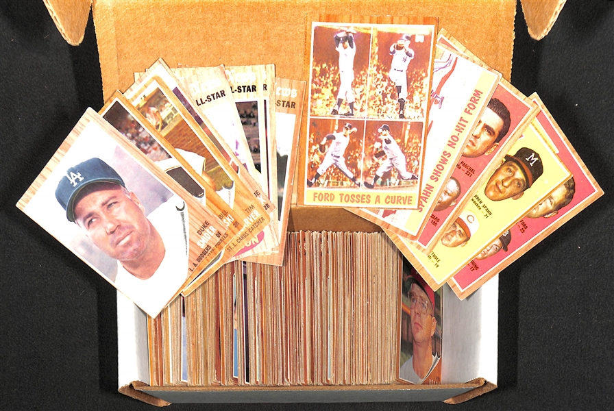 Lot of 252 Different 1962 Topps Baseball Cards w. Duke Snider