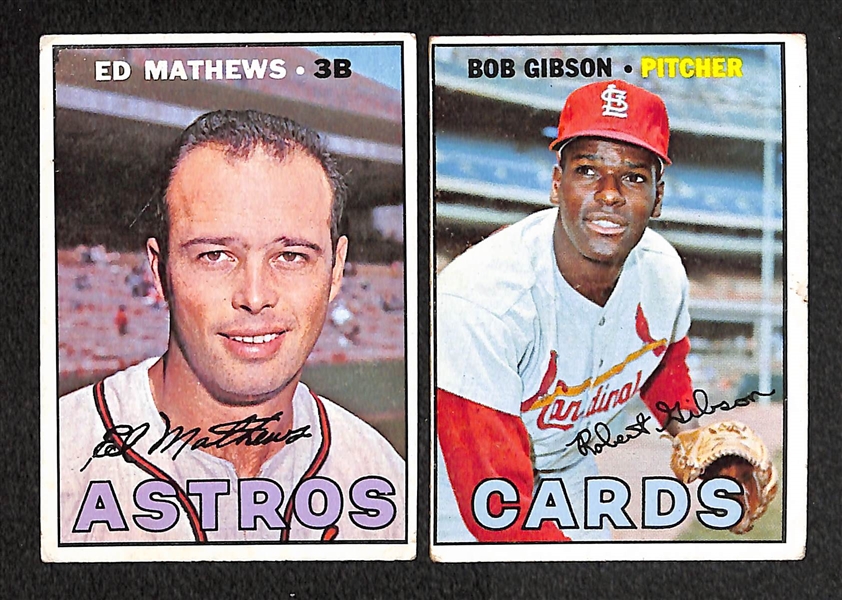 Lot of 254 Different 1967 Topps Baseball Cards w. Willie Mays