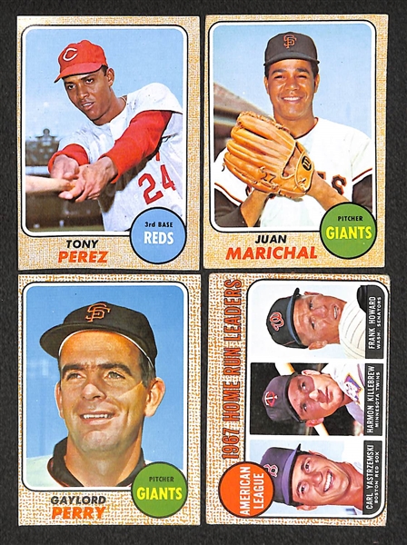 Lot of 269 Different 1968 Topps Baseball Cards w. Rod Carew