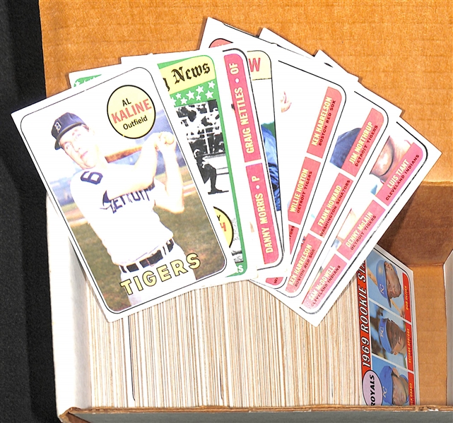 Lot of 229 Different 1969 Topps Baseball Cards w. Al Kaline