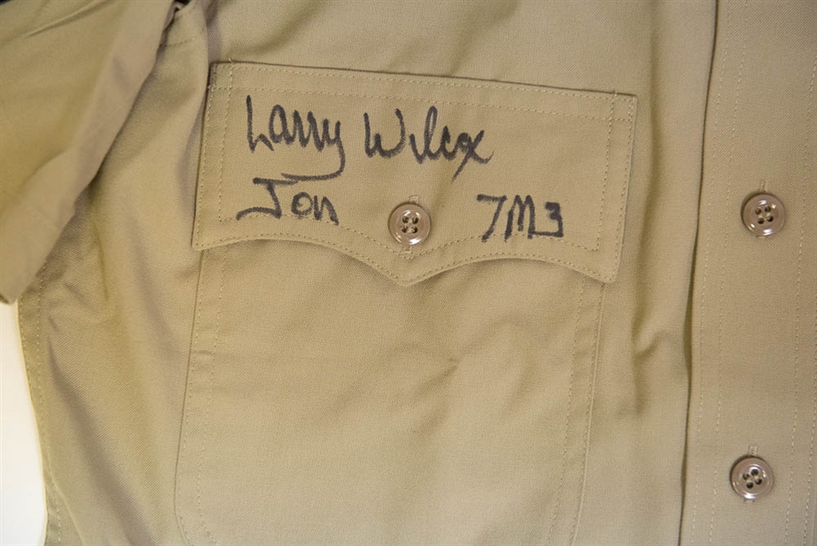Larry Wilcox/Eric Estrada CHiPs Autographed Khaki Police Shirt - JSA
