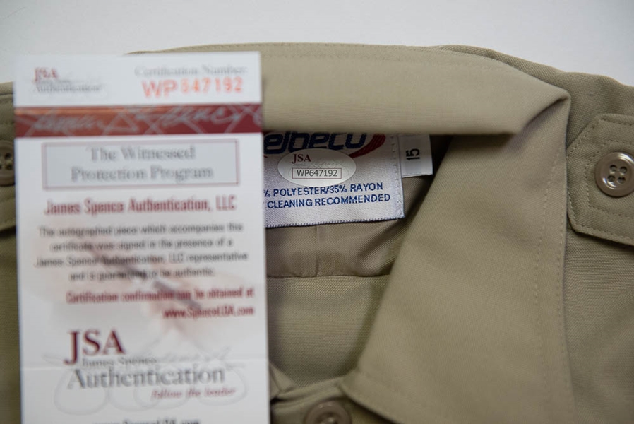 Larry Wilcox/Eric Estrada CHiPs Autographed Khaki Police Shirt - JSA