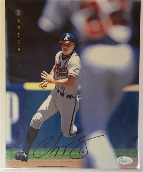 Lot of 2 Baseball Greats Autographs - Chipper Jones & Tony Gwynn - JSA