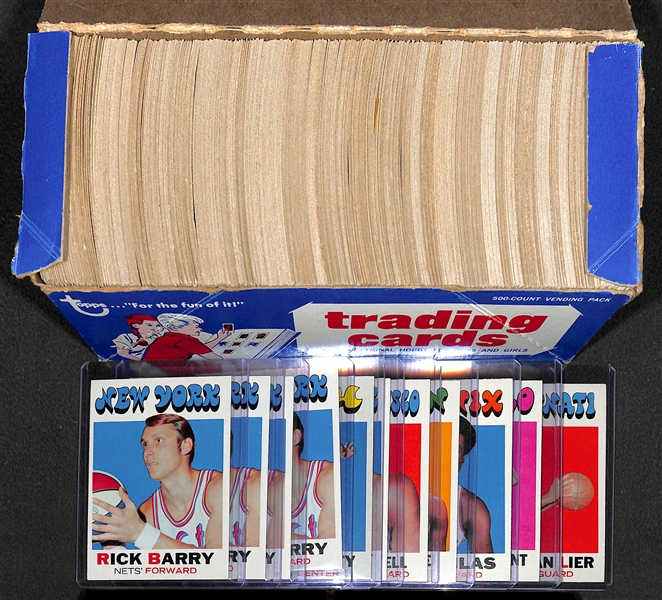 Approx. (500) 1971-1972 Topps Basketball Cards Stored in a Vending Box - Mostly Pack-Fresh Cards
