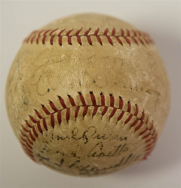 1947 New York Yankees Team Signed Baseball (World Series Champions) w/ 4 HOFers inc. DiMaggio (JSA LOA) - 24 Signatures
