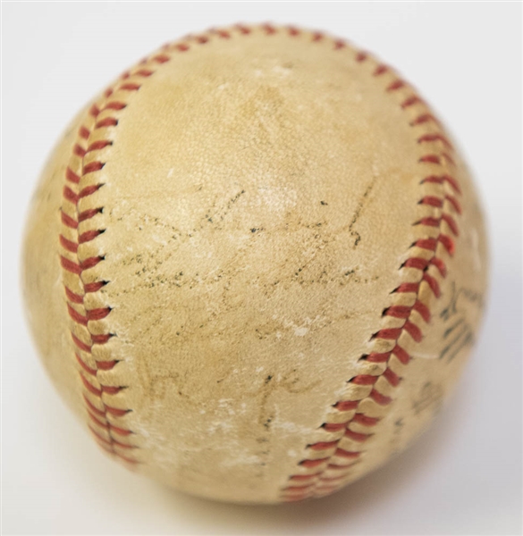 1947 New York Yankees Team Signed Baseball (World Series Champions) w/ 4 HOFers inc. DiMaggio (JSA LOA) - 24 Signatures