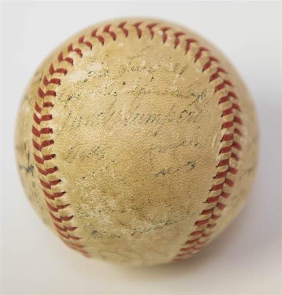 1947 New York Yankees Team Signed Baseball (World Series Champions) w/ 4 HOFers inc. DiMaggio (JSA LOA) - 24 Signatures