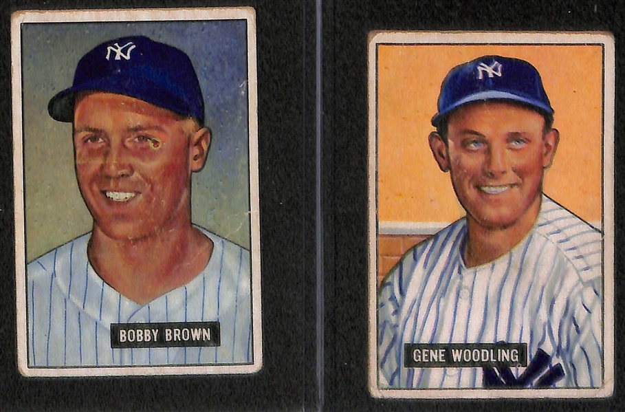 Lot of 8 - 1951 Bowman Baseball Cards w. Jackie Jensen Rookie Card