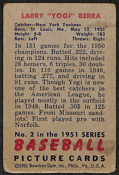 1951 Bowman Yogi Berra Card