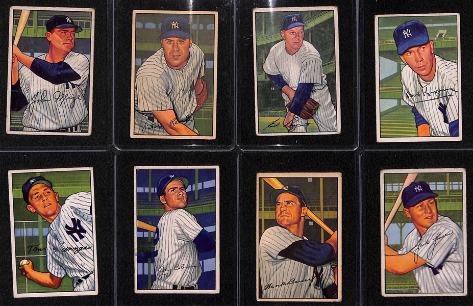 Lot of 8 - 1952 Bowman Baseball Cards w. Johnny Mize