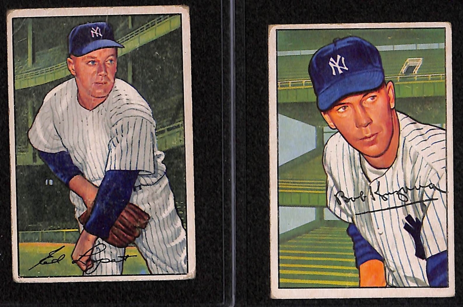 Lot of 8 - 1952 Bowman Baseball Cards w. Johnny Mize