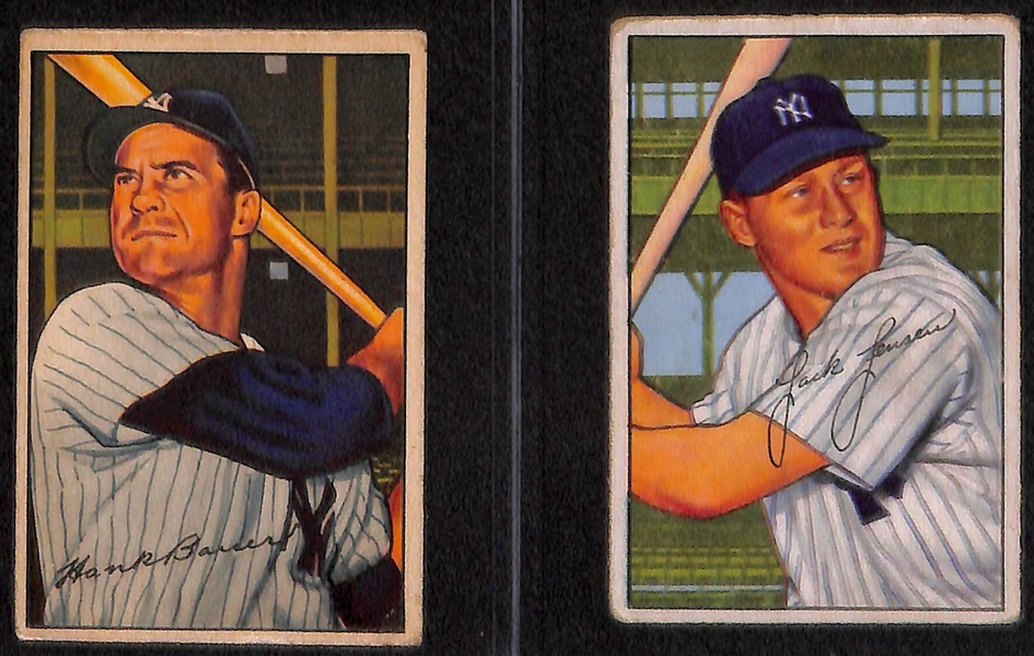 Lot of 8 - 1952 Bowman Baseball Cards w. Johnny Mize