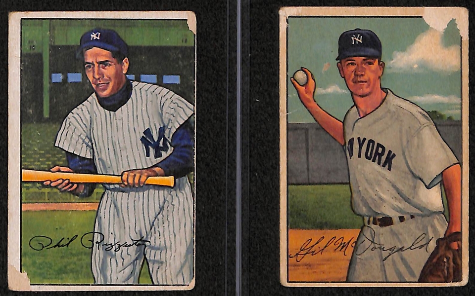 Lot of 10 - 1952 Bowman Baseball Cards w. Bobby Brown