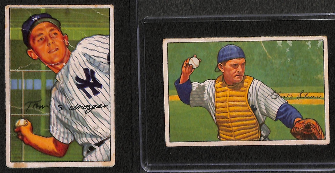 Lot of 10 - 1952 Bowman Baseball Cards w. Bobby Brown