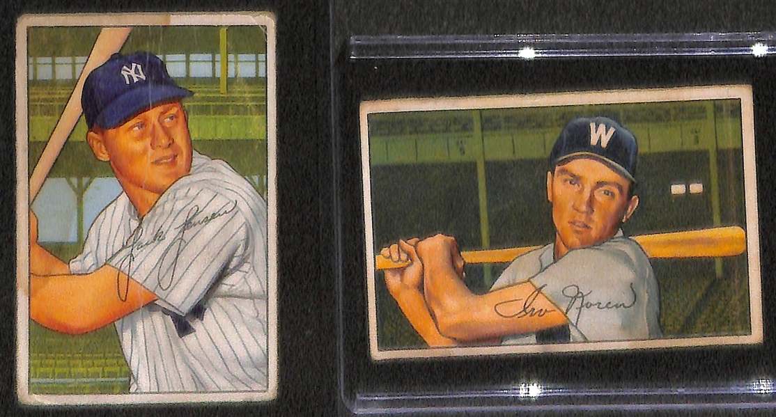 Lot of 10 - 1952 Bowman Baseball Cards w. Bobby Brown