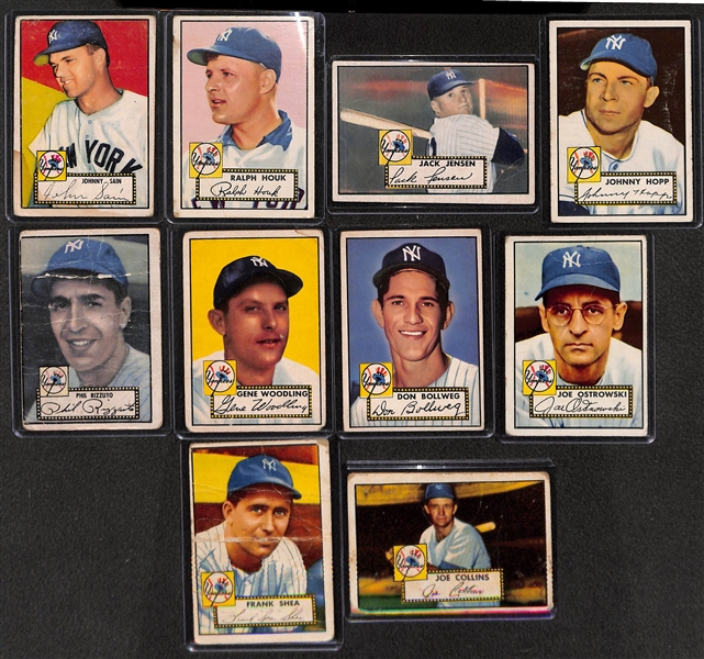 Lot of 10 - 1952 Topps Baseball Cards w. Johnny Sain