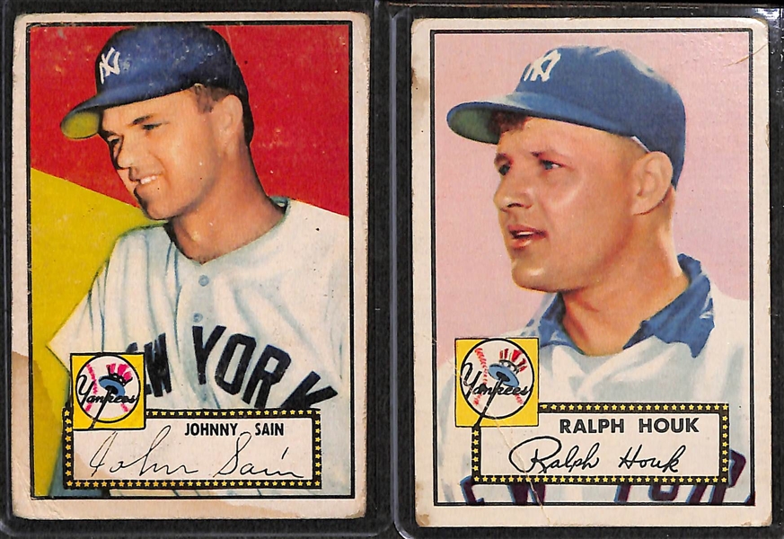 Lot of 10 - 1952 Topps Baseball Cards w. Johnny Sain