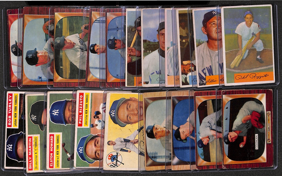 Lot of 20 1954-56 Baseball Cards w. 1954 Bowman Rizzuto