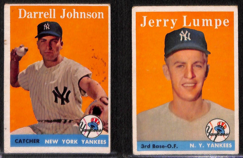 Lot of 15 1957-58 Topps Baseball Cards w. 1958 Yogi Berra