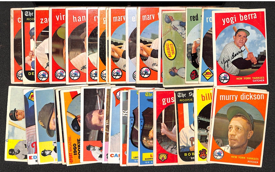 Lot of (40) 1959-1960 Topps Baseball Cards w. 1959 Berra & 1960 Ford