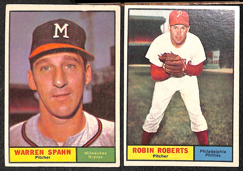 Lot of 30 - 1961 Topps Baseball Cards w. Warren Spahn