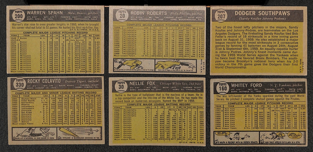 Lot of 30 - 1961 Topps Baseball Cards w. Warren Spahn