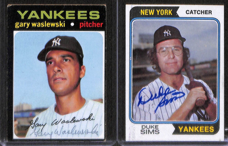 Lot of 22 Autographed Yankee Cards (Mostly 1960s-1970s) w. 1970 Bobby Murcer