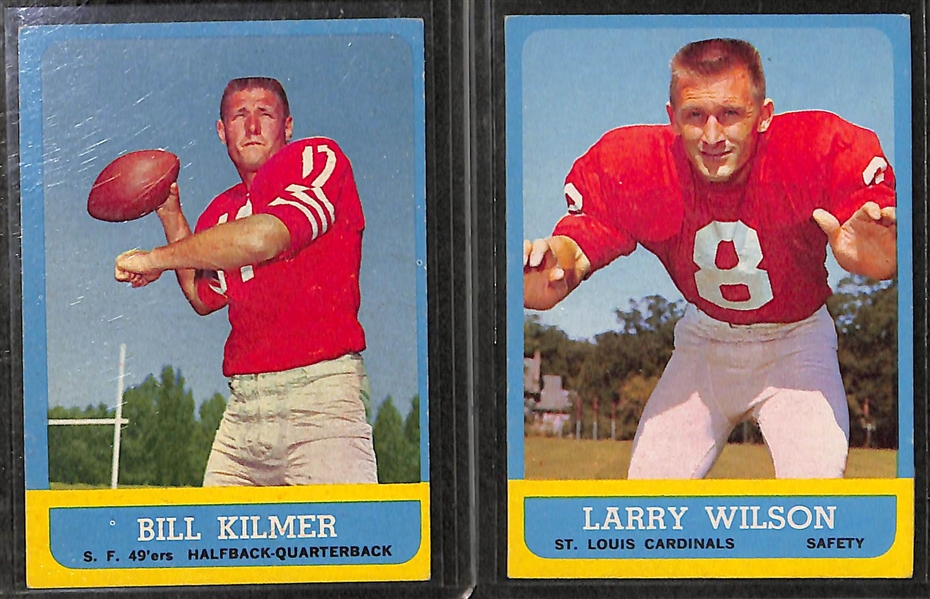 Lot of 11 - 1963 Topps Football Cards w. Fran Tarkenton x2