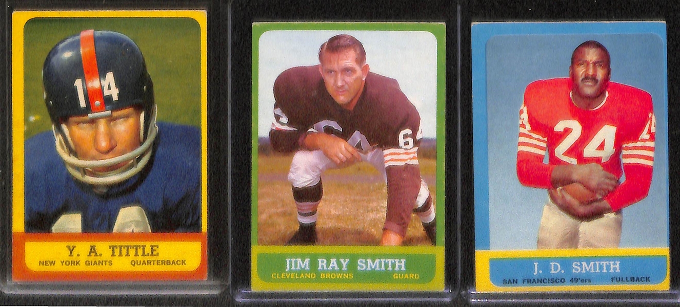Lot of 11 - 1963 Topps Football Cards w. Fran Tarkenton x2