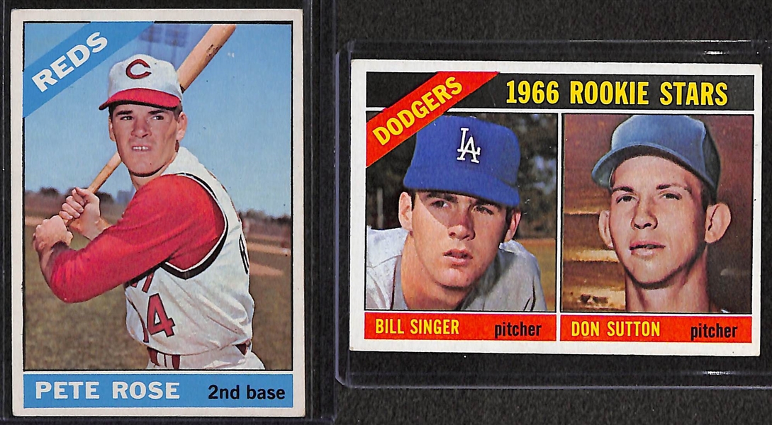 Lot of 9 - 1966 Topps Baseball Cards w. Pete Rose