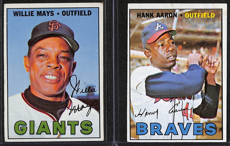 Lot of 10 - 1967 Topps Baseball Cards w. Willie Mays