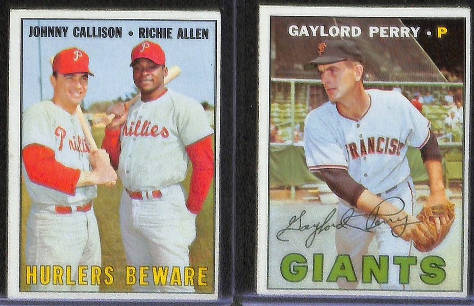 Lot of 10 - 1967 Topps Baseball Cards w. Willie Mays