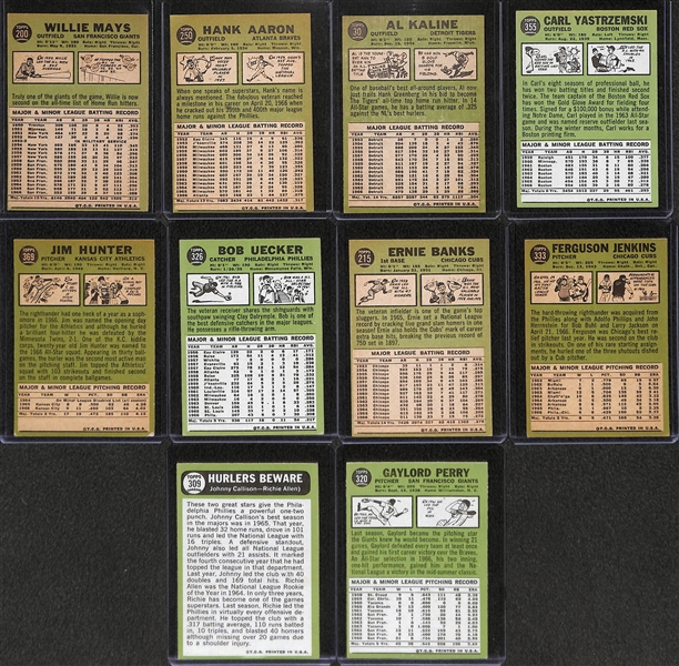 Lot of 10 - 1967 Topps Baseball Cards w. Willie Mays