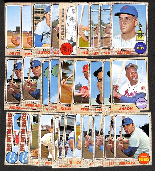 Lot of 32 - 1968 Topps Baseball Cards w. Tom Seaver
