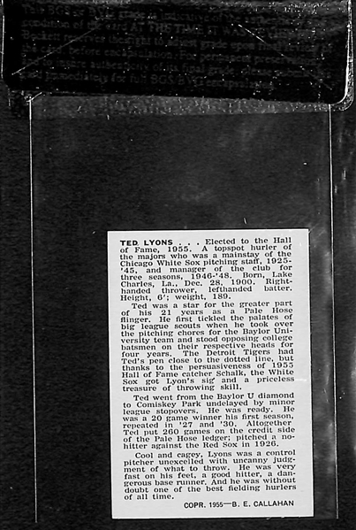 High Grade Ted Lyons 1950 Callahan Hall of Fame Card - Beckett Raw Graded BVG 8.5