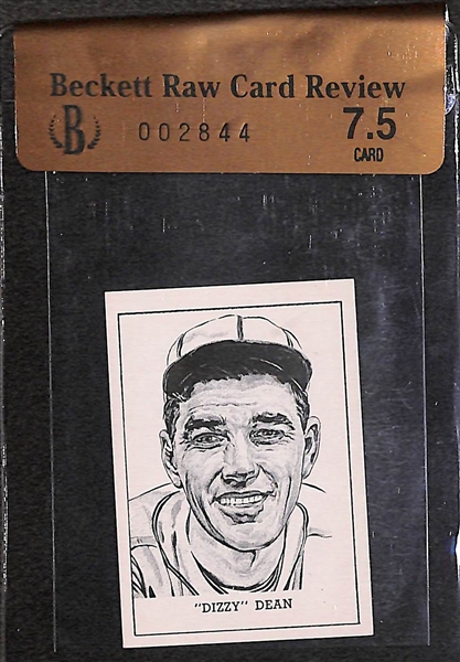 Dizzy Dean 1950 Callahan Hall of Fame Card - Beckett Raw Graded BVG 7.5