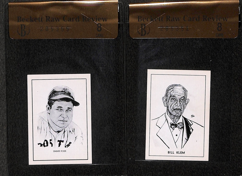 Jimmie Foxx (BVG 8) and Bill Klem (BVG 8) 1950 Callahan Hall of Fame Cards