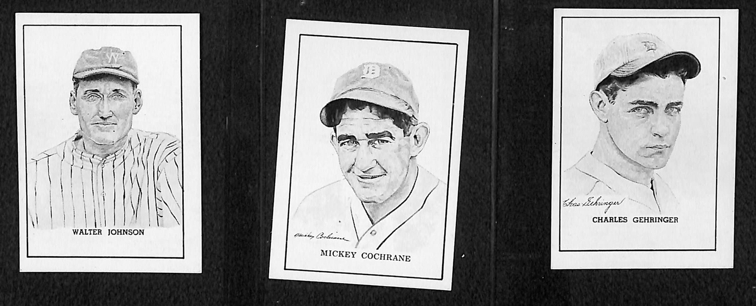 (10) High-Grade 1950 Callahan HOF Cards w/ Walter Johnson, Cochrane, Gehringer, Mack, M. Brown, Tinker, McGraw, Landis, Collins, Dickey